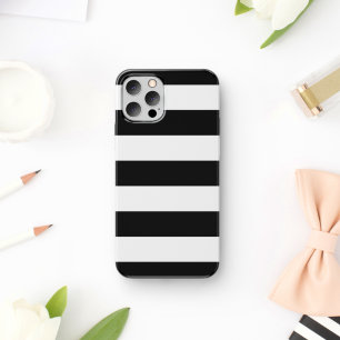 Capa Para iPhone 11 Stripes Negras e Brancas, Padrões Strike, Linhas