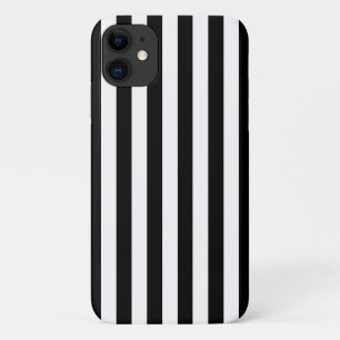 Capa Para iPhone 11 Stripes Negras e Brancas, Padrões Strike, Linhas