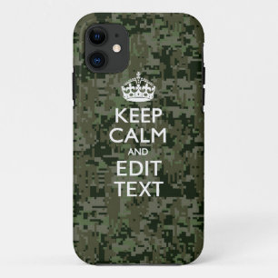 Capa Para iPhone 11 Sua Camuflagem Digital de Texto Woodland Fique Cal