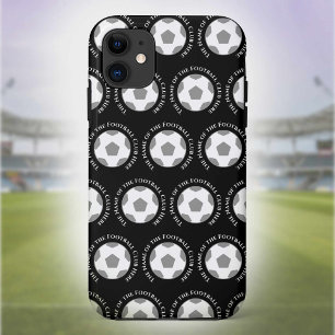 Capa Para iPhone 11 Sua Equipe de futebol em preto e branco