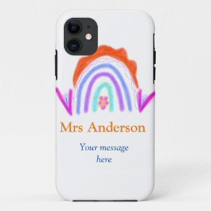 Capa Para iPhone 11 Sua mensagem e adicione o nome do texto professor