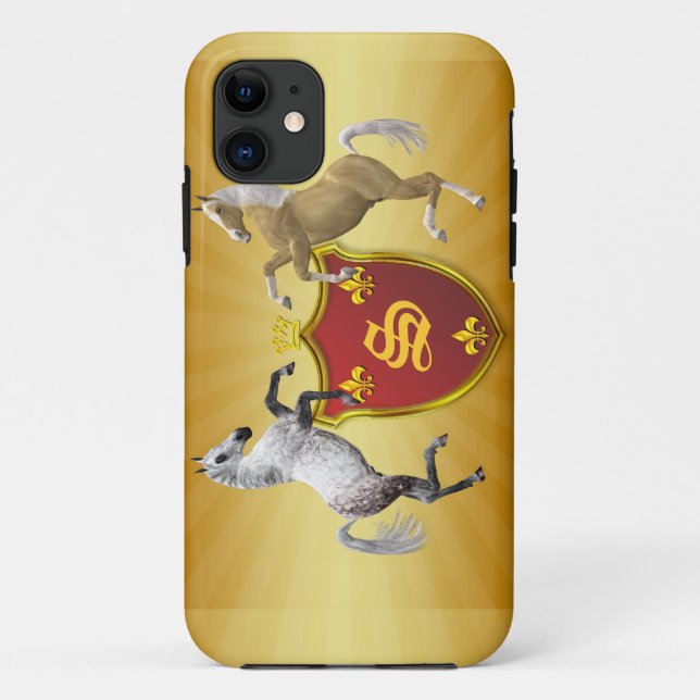 Capa Para iPhone 11 Sua própria casaco de monograma de braços (Verso)