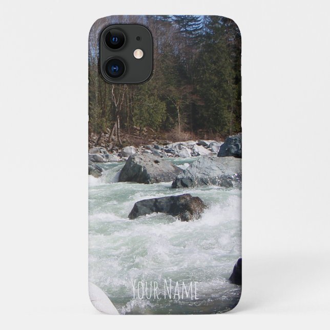 Capa Para iPhone 11 Sua Própria Foto Whitewater Personalizada Vertical (Verso)