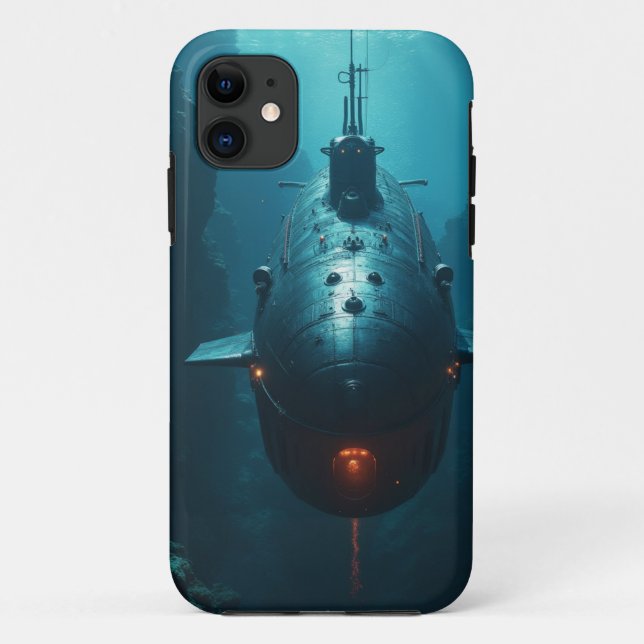 Capa Para iPhone 11 Submarinos nucleares em águas profundas (Verso)
