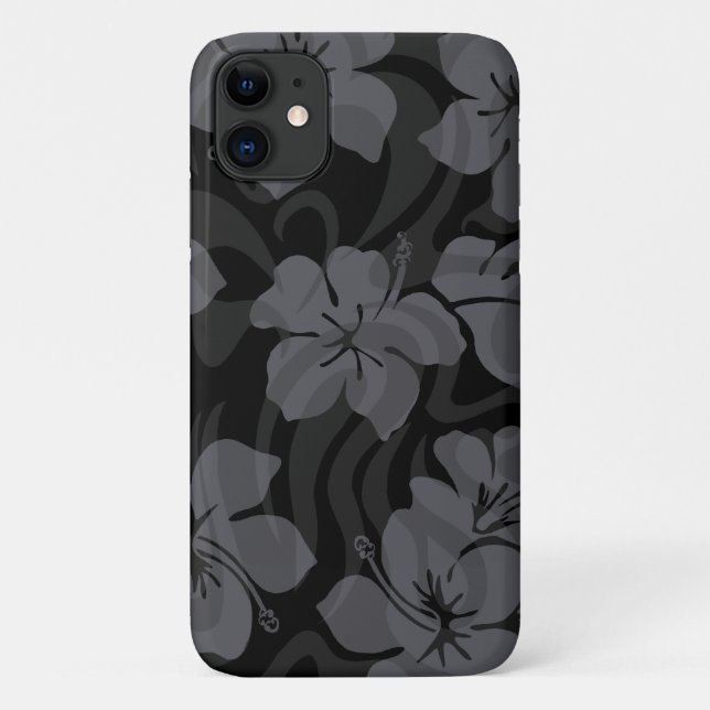 Capa Para iPhone 11 Sugar Shack Havaiano Hibiscus Black (Verso)