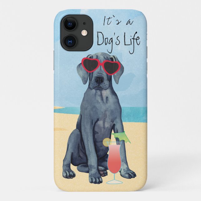 Capa Para iPhone 11 Summer Great Dane (Verso)