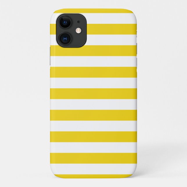 Capa Para iPhone 11 Summer Stripes Lemon Yellow iPhone, Plus, Pro Case (Verso)