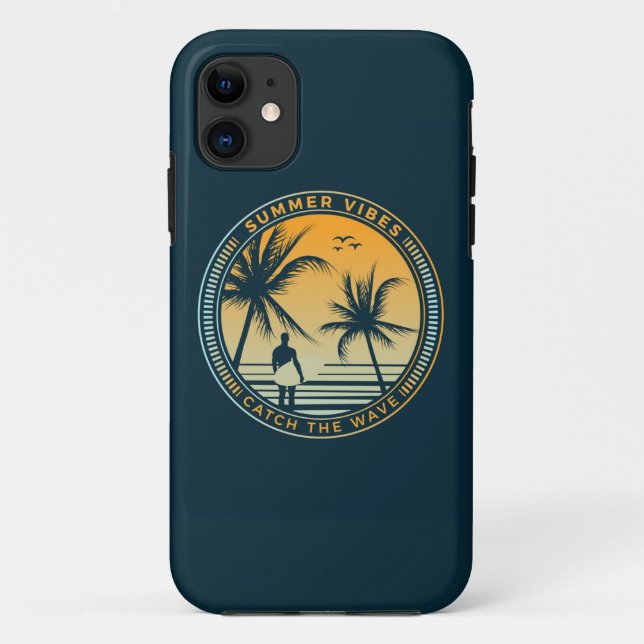 Capa Para iPhone 11 Summer Vibes Pega A Onda Surfar (Verso)