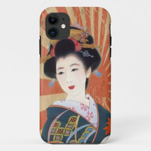 Capa Para iPhone 11 Sun bonito irradia o exemplo japonês da gueixa