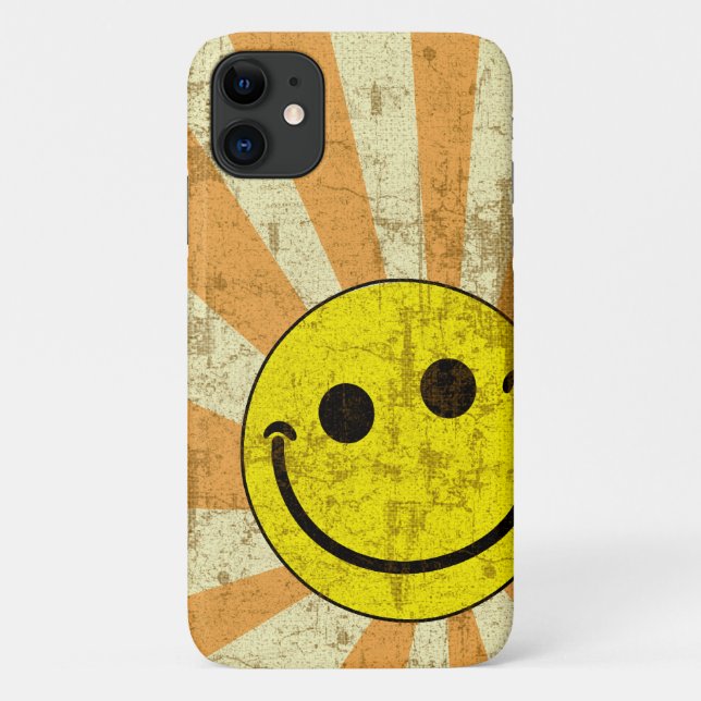 Capa Para iPhone 11 Sunburst sujo retro (Verso)