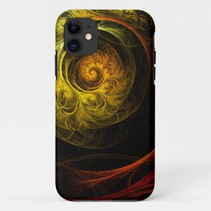 Capa Para iPhone 11 Sunrise Floral Red Abstrato Art