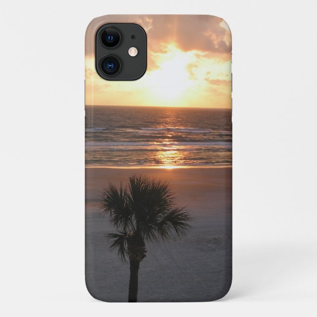 Capa Para iPhone 11 Sunrise Na Praia (Verso)