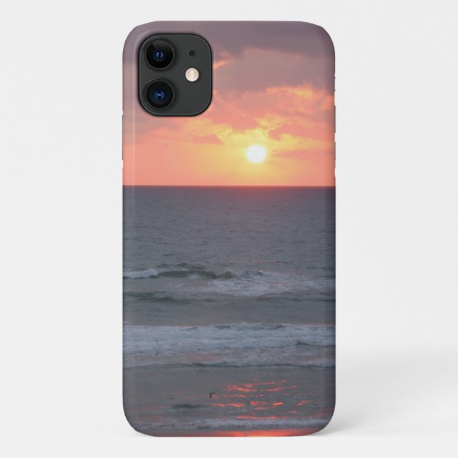 Capa Para iPhone 11 Sunrise na praia (Verso)