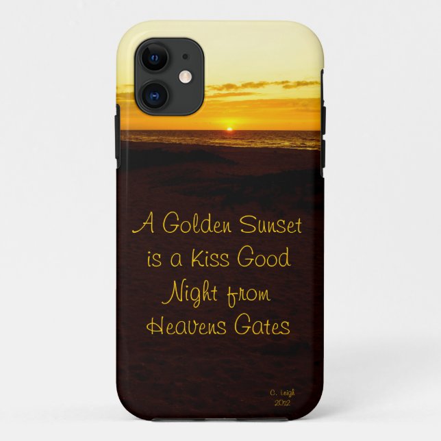 Capa Para iPhone 11 Sunset do ouro (Verso)