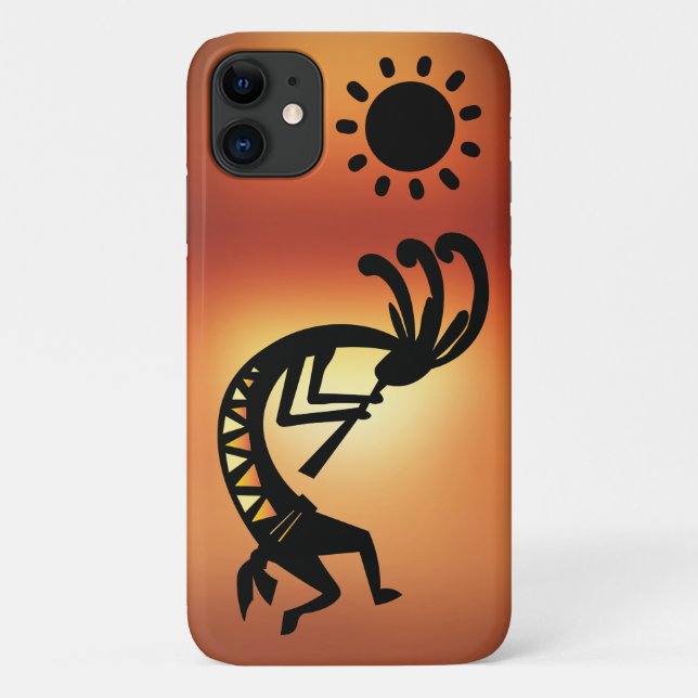 Capa Para iPhone 11 Sunset Southwest Kokopelli (Verso)
