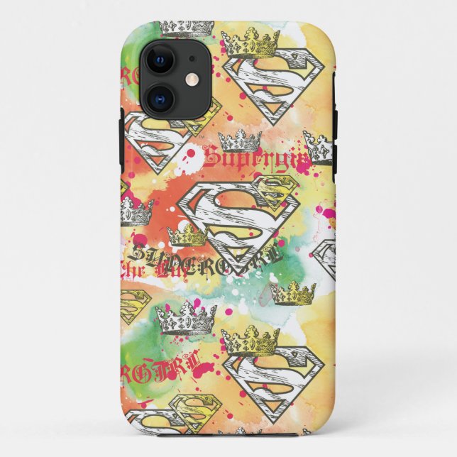 Capa Para iPhone 11 Supergirl Crown Pattern (Verso)