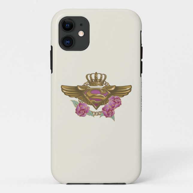 Capa Para iPhone 11 Supergirl Ouro Wings (Verso)