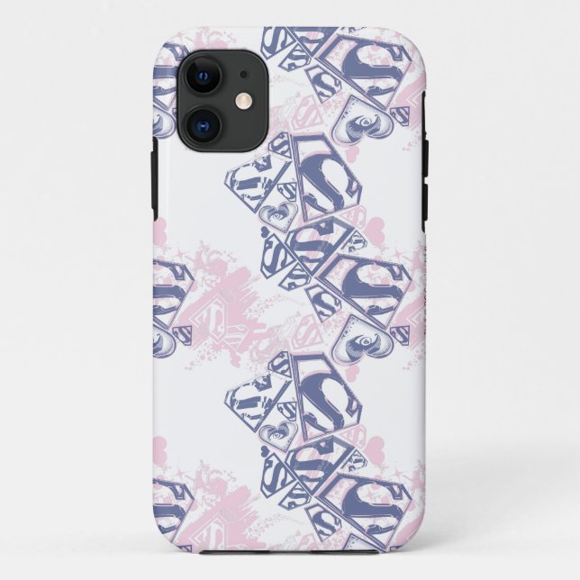 Capa Para iPhone 11 Supergirl Pink e Púrpura Padrão 2 (Verso)
