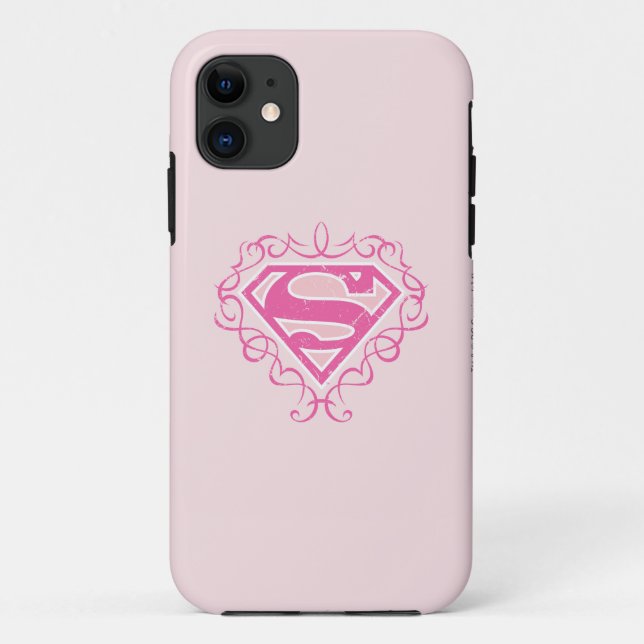 Capa Para iPhone 11 Supergirl Pink Stripes (Verso)