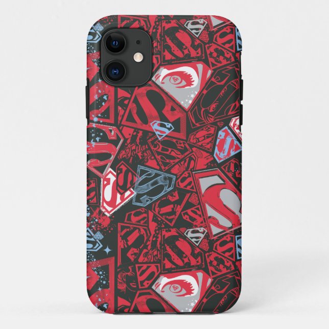 Capa Para iPhone 11 Supergirl Stary Red Pattern (Verso)