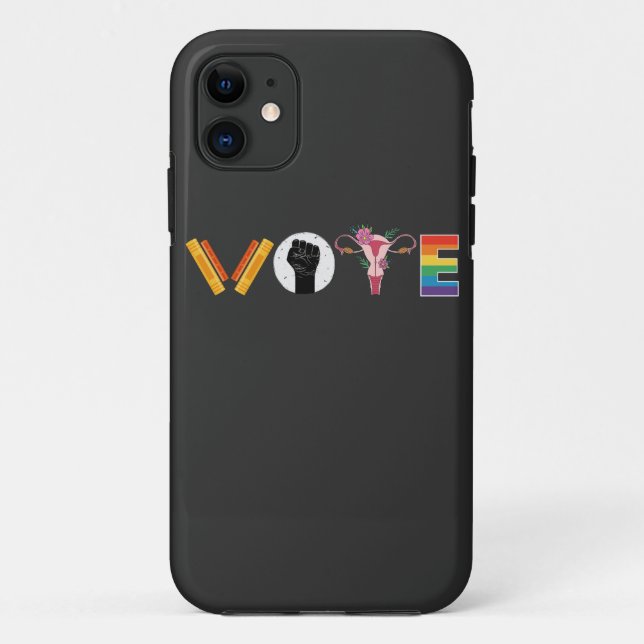 Capa Para iPhone 11 Suporte a Uterus LGBT nos Livros de VOTO (Verso)