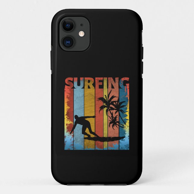 CAPA PARA iPhone 11 SURFANDO VERÃO PRAIA SURFISTA (Verso)