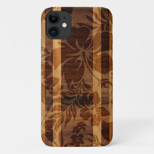 Capa Para iPhone 11 Surfboard de madeira do Faux Beach Keokea