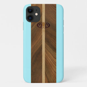 Capa Para iPhone 11 Surfboard de Madeira Faux Hawaiian Rocky Point