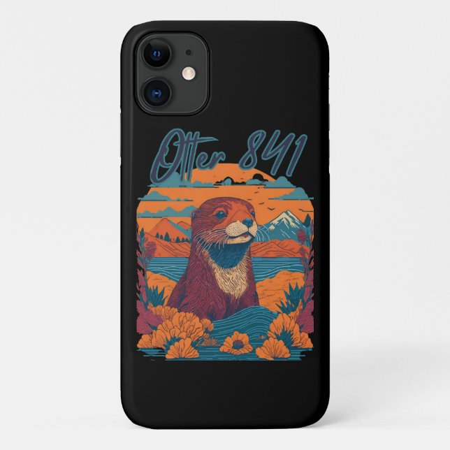 Capa Para iPhone 11 Surfing Otter 841 Otter My Way California Sea Otte (Verso)