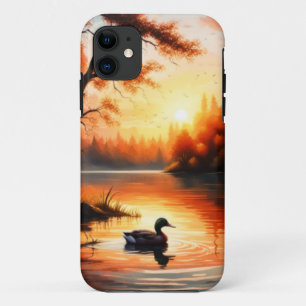 Capa Para iPhone 11 Surgimento do Sol no Lago
