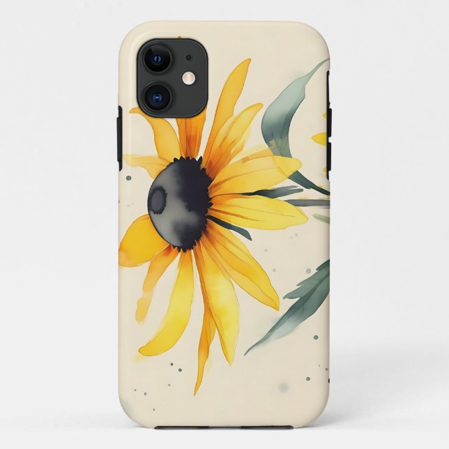 Capa Para iPhone 11 Susan Flowers de Olhos Negros (Verso)