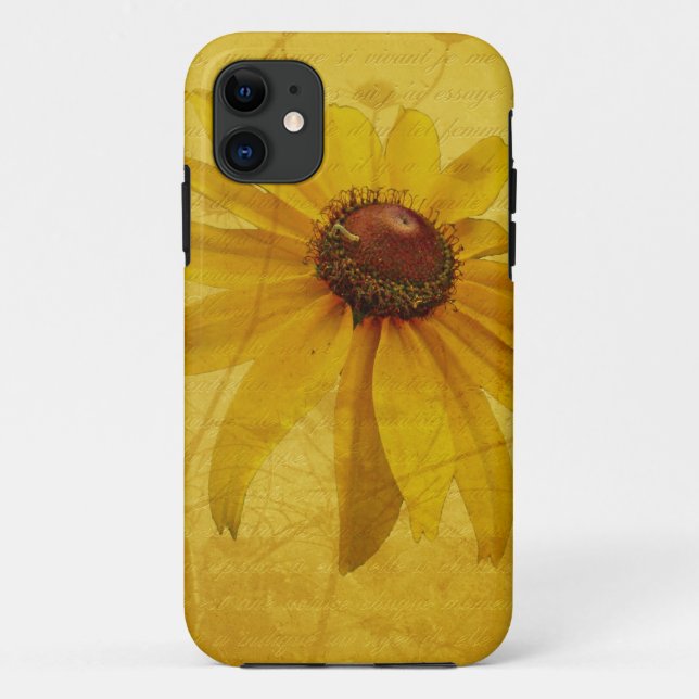 Capa Para iPhone 11 Susan Wildflower de olhos negros (Verso)