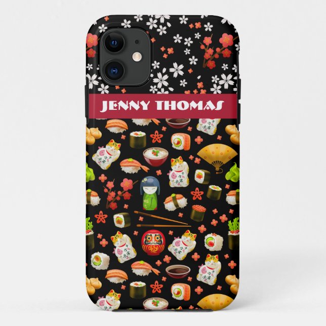 Capa Para iPhone 11 Sushi japonês (Verso)