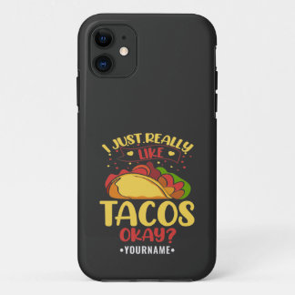 Capa Para iPhone 11 Taco Engraçado Dizendo Que Eu Gosto Muito De Tacos