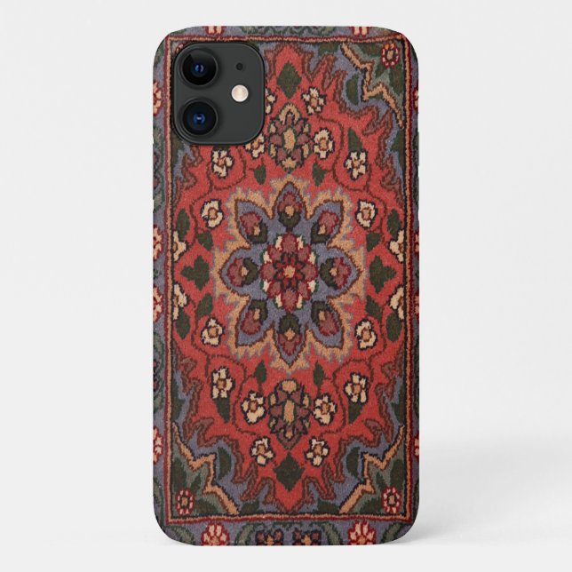 Capa Para iPhone 11 Tapete Floral Turco Oriental (Verso)