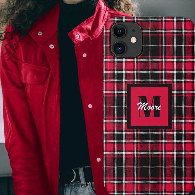 Capa Para iPhone 11 Tartan - Black Lumberjack Red and Off White (Tartan - Black Lumberjack Red and Off White by Leapfroglisics Shop)
