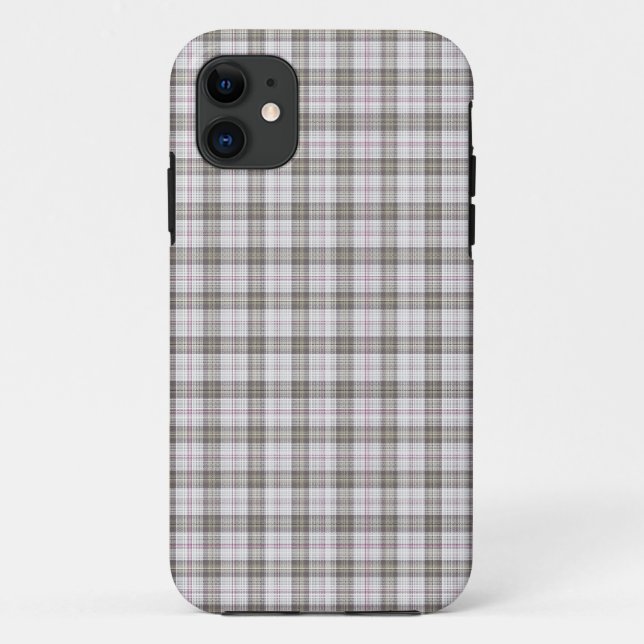 Capa Para iPhone 11 Tartan cinza de moda (Verso)