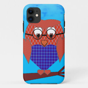 Capa Para iPhone 11 Tartan e Hearts Owl