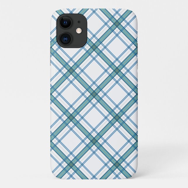 Capa Para iPhone 11 Tartan em turquesa... (Verso)