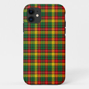 Capa Para iPhone 11 Tartan escocês buchanan amarelo verde vermelho do