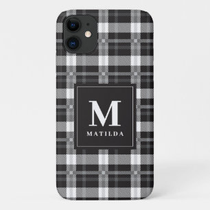 Capa Para iPhone 11 Tartan monograma xadrez