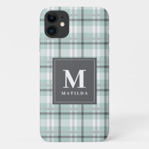 Capa Para iPhone 11 Tartan monograma xadrez