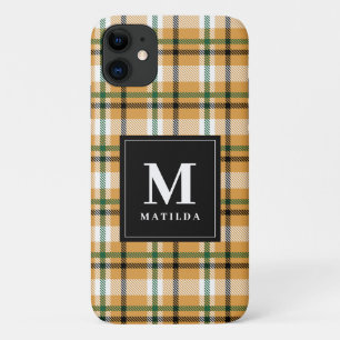 Capa Para iPhone 11 Tartan monograma xadrez