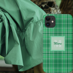 Capa Para iPhone 11 Tartan - Verde Escuro com Matizes Verdes Mais Clar
