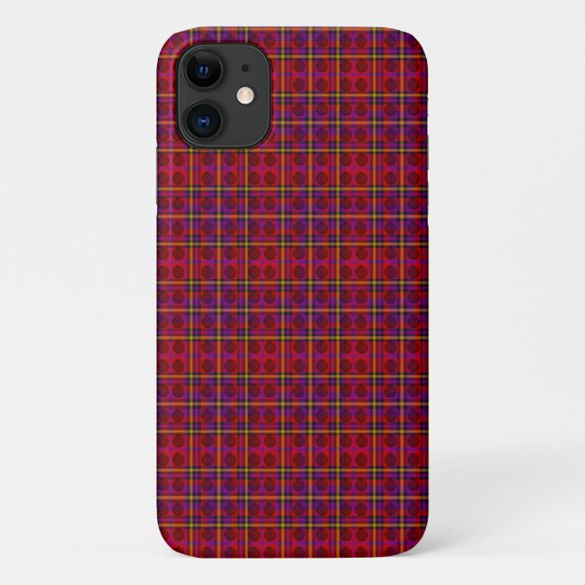Capa Para iPhone 11 Tartan Verificado Vermelho Com Esporros, (Verso)