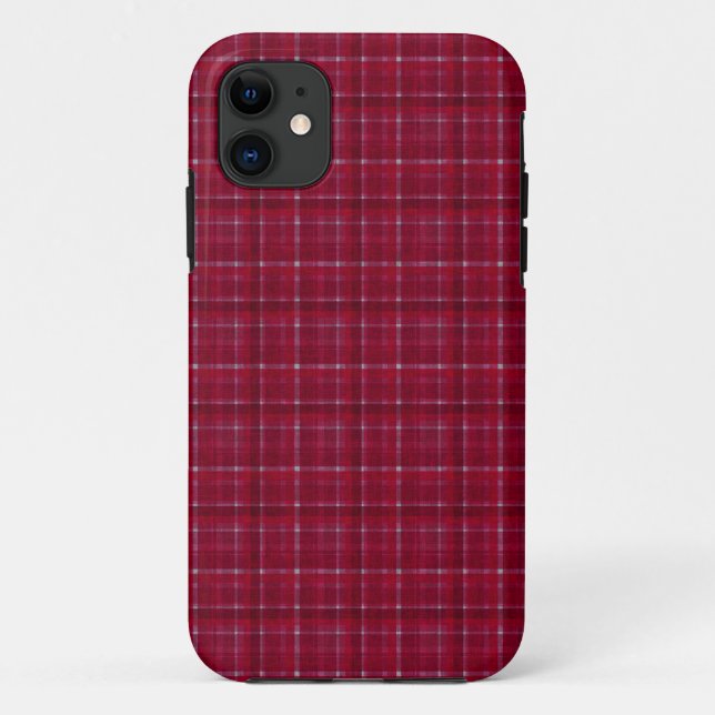 Capa Para iPhone 11 Tartan vermelho verificado (Verso)