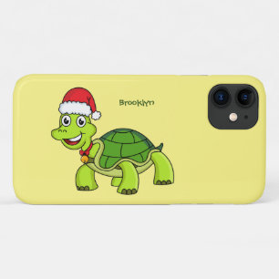 Capa Para iPhone 11 Tartaruga feliz bonita vestindo chapéu de Papai N