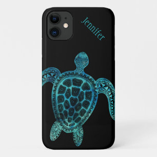 Capa Para iPhone 11 Tartaruga marinha em preto