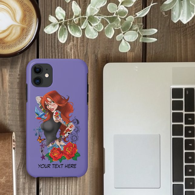 Capa Para iPhone 11 Tattoos das mulheres ruivas (Criador carregado)