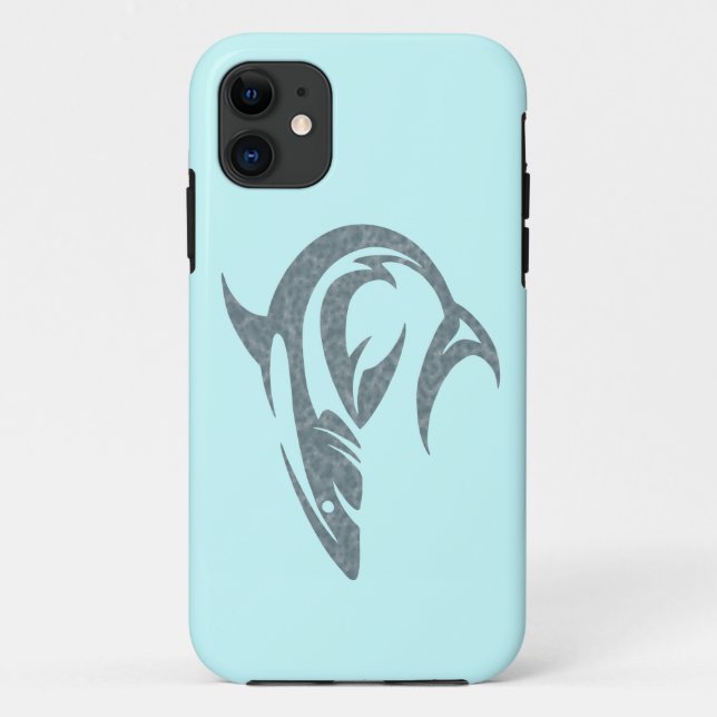 Capa Para iPhone 11 Tatuagem de tubarão (Verso)